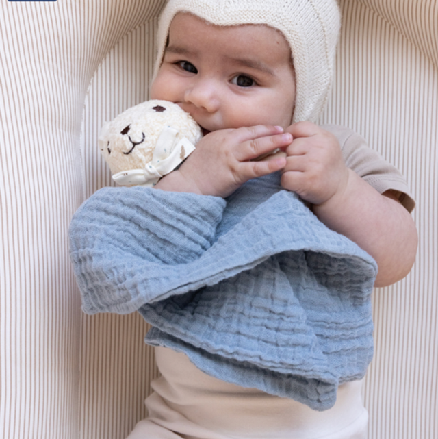 Cam Cam - doudou bear blue