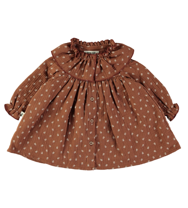 Petit Indi - vestito cotone marrone