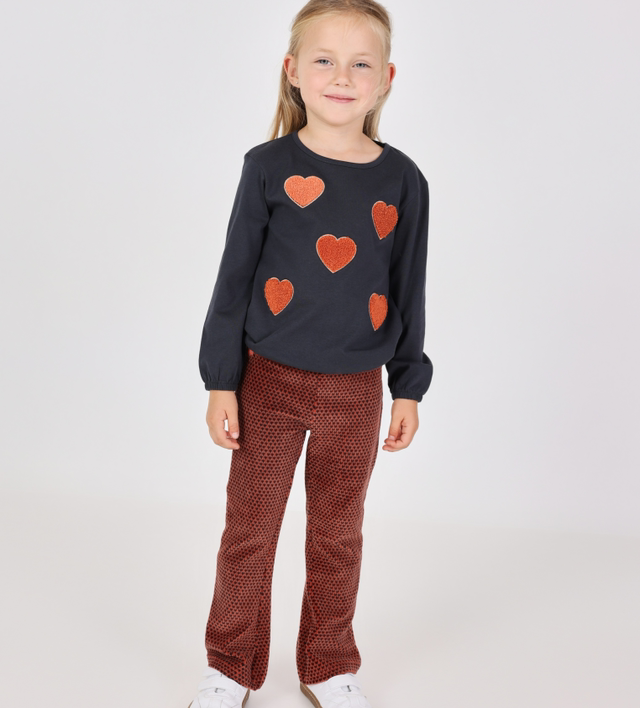 Boboli - pantalone velluto cuoricini