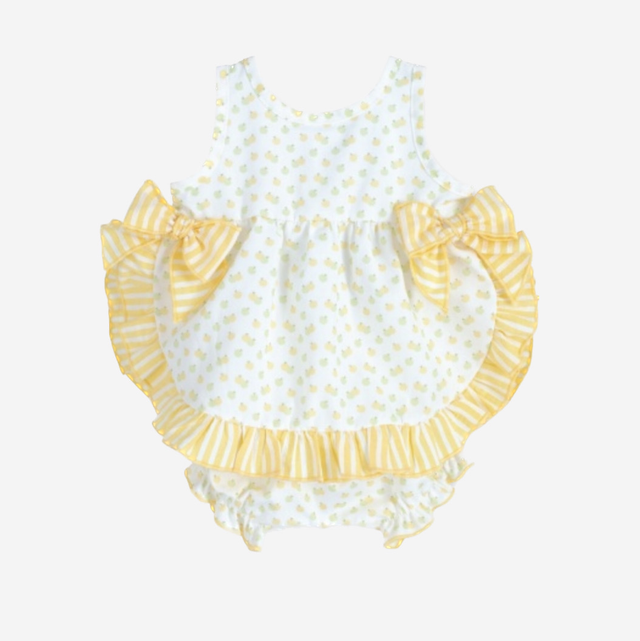 Calamaro - vestito con culotte dettaglio giallo