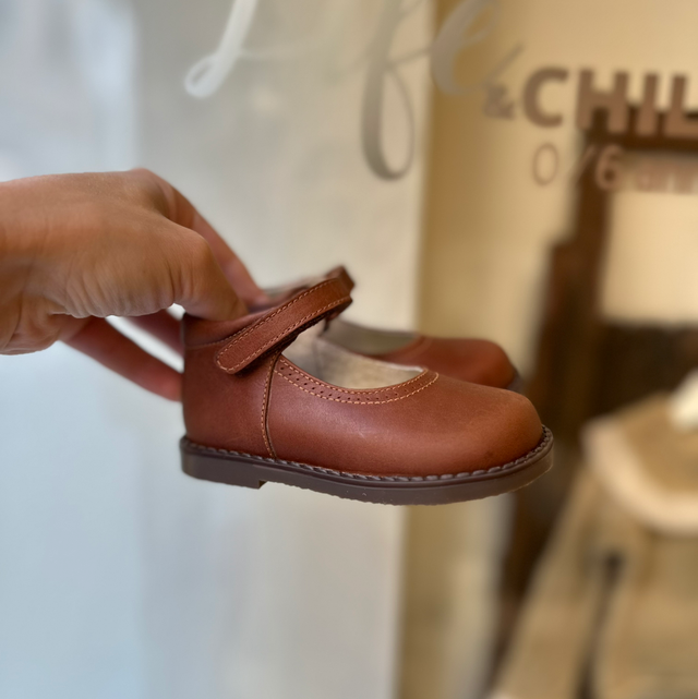 Rizitos - ballerina con laccetto in pelle marrone