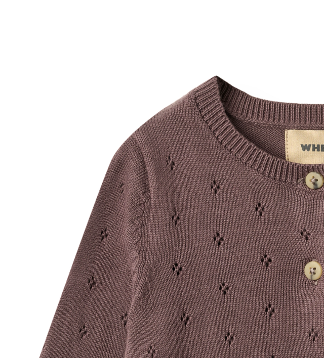 Wheat - cardigan cotone prugna