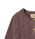 Wheat - cardigan cotone prugna
