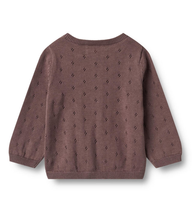 Wheat - cardigan cotone prugna