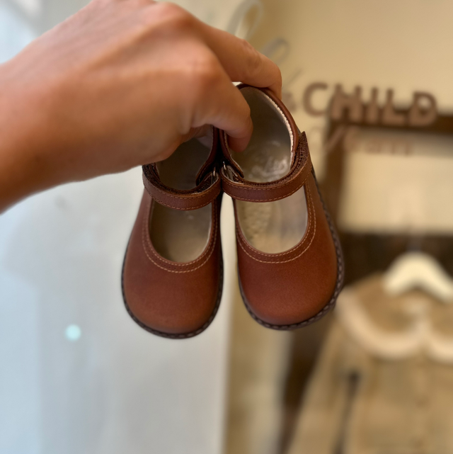 Rizitos - ballerina con laccetto in pelle marrone