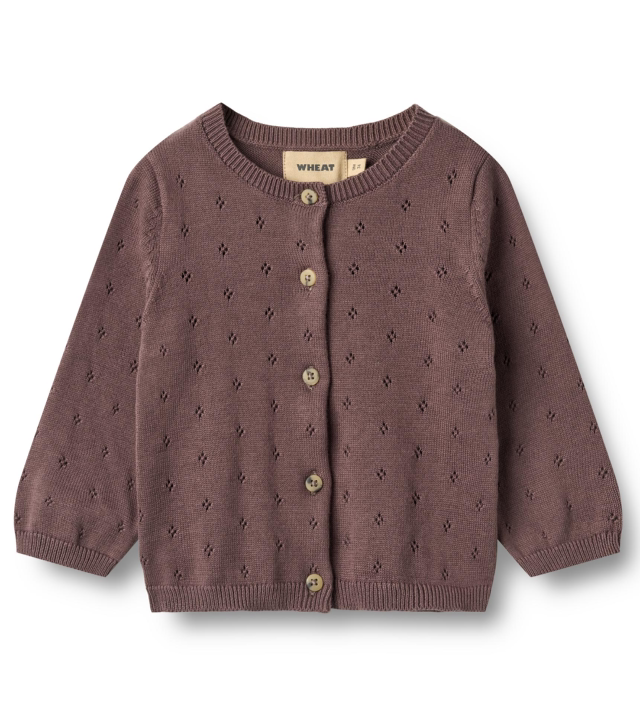 Wheat - cardigan cotone prugna