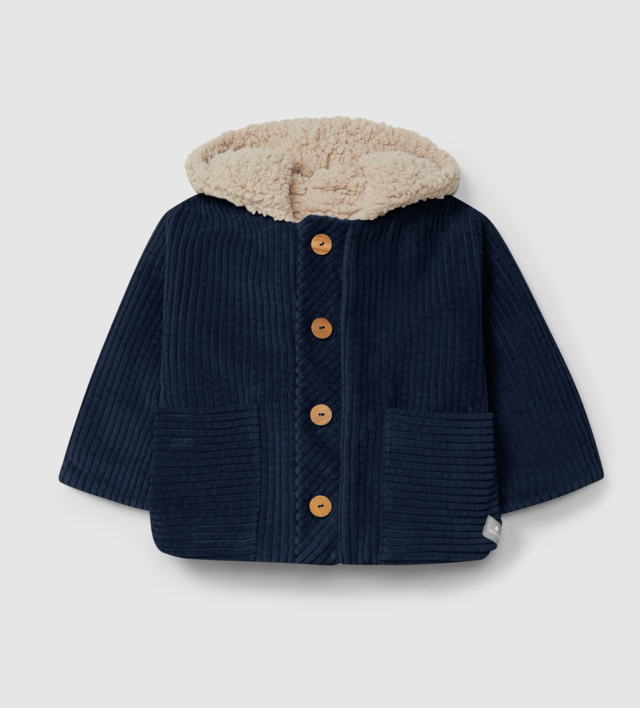 Snug - cappotto teddy velluto blu