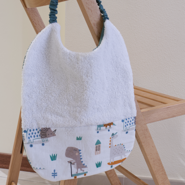 Ninin - bavaglino con elastico dinosauri