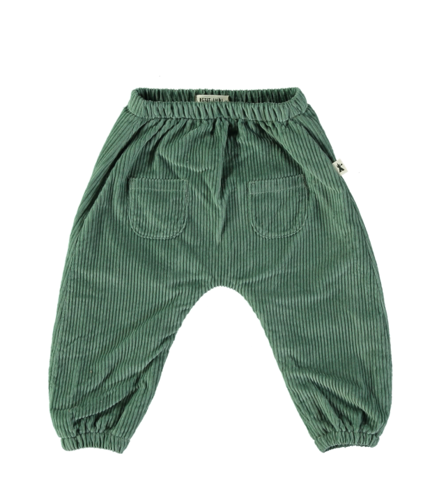 Petit Indi - pantalone velluto verde