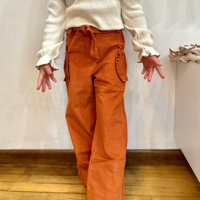 DrKid - pantalone velluto arancio bruciato