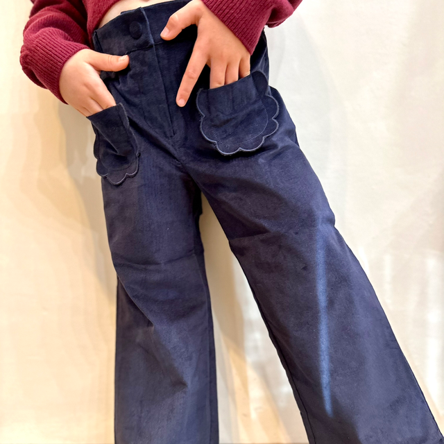 DrKid - pantalone a campana velluto navy