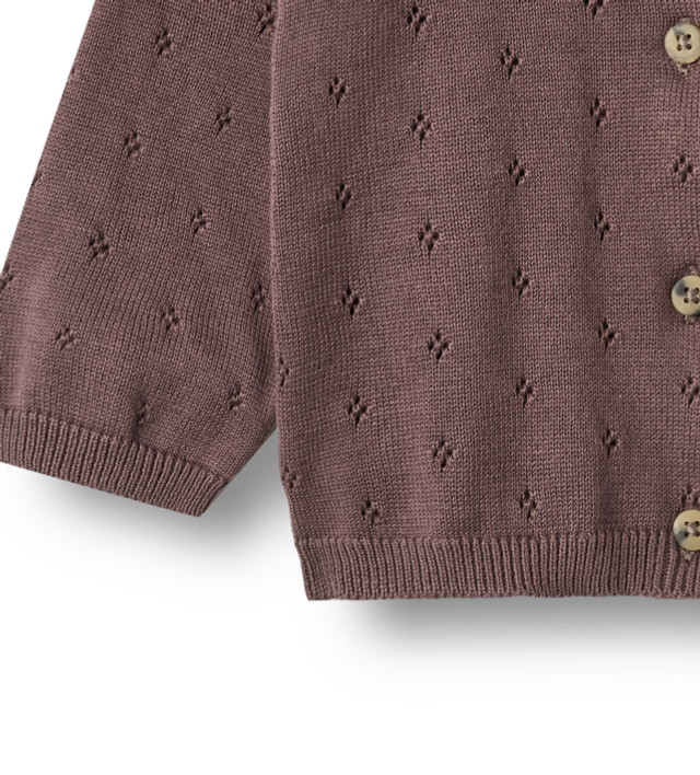 Wheat - cardigan cotone prugna