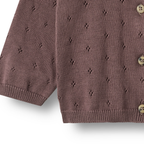 Wheat - cardigan cotone prugna