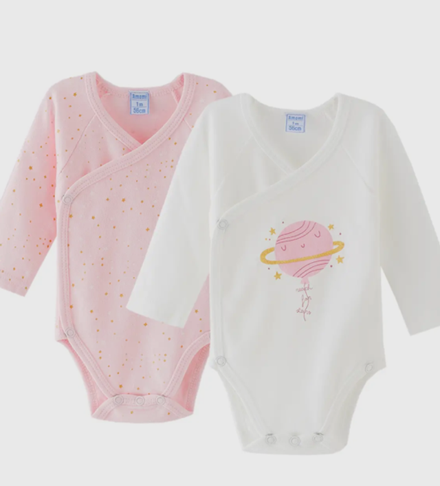Set body bimba manica lunga - 2 pezzi 100% cotone