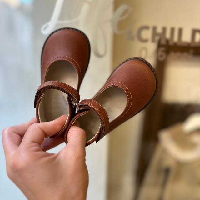 Rizitos - ballerina con laccetto in pelle marrone